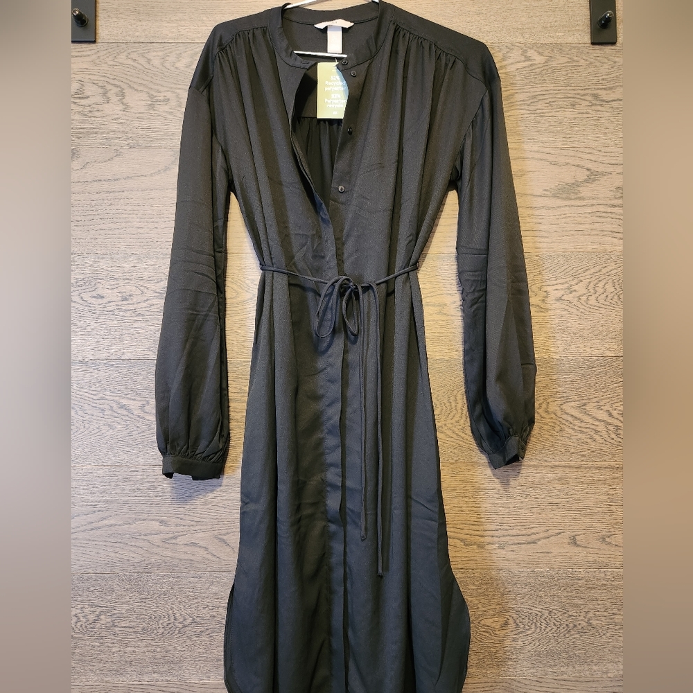 Black Long Sleeve H&M Button Down Dress